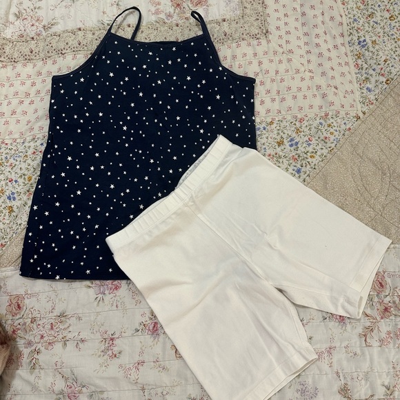 Spaghetti Strap Top / Spandex Shorts Children’s Size L-10/12 - Picture 2 of 6